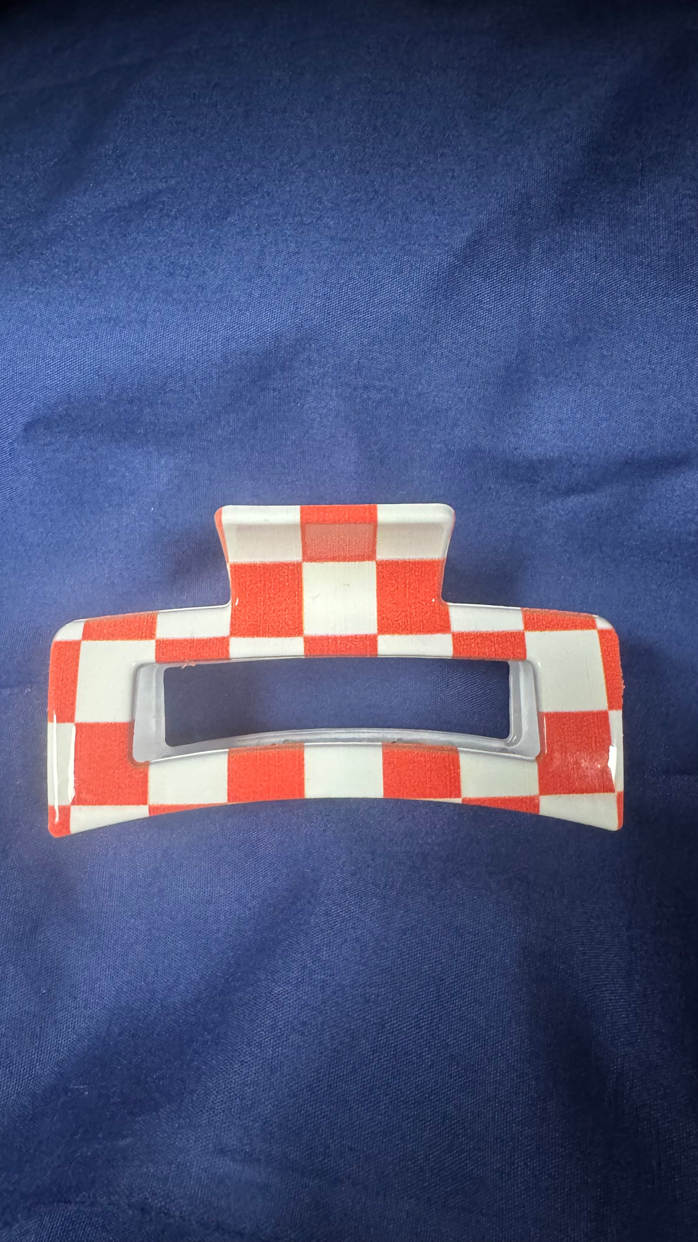Checkered hair clip