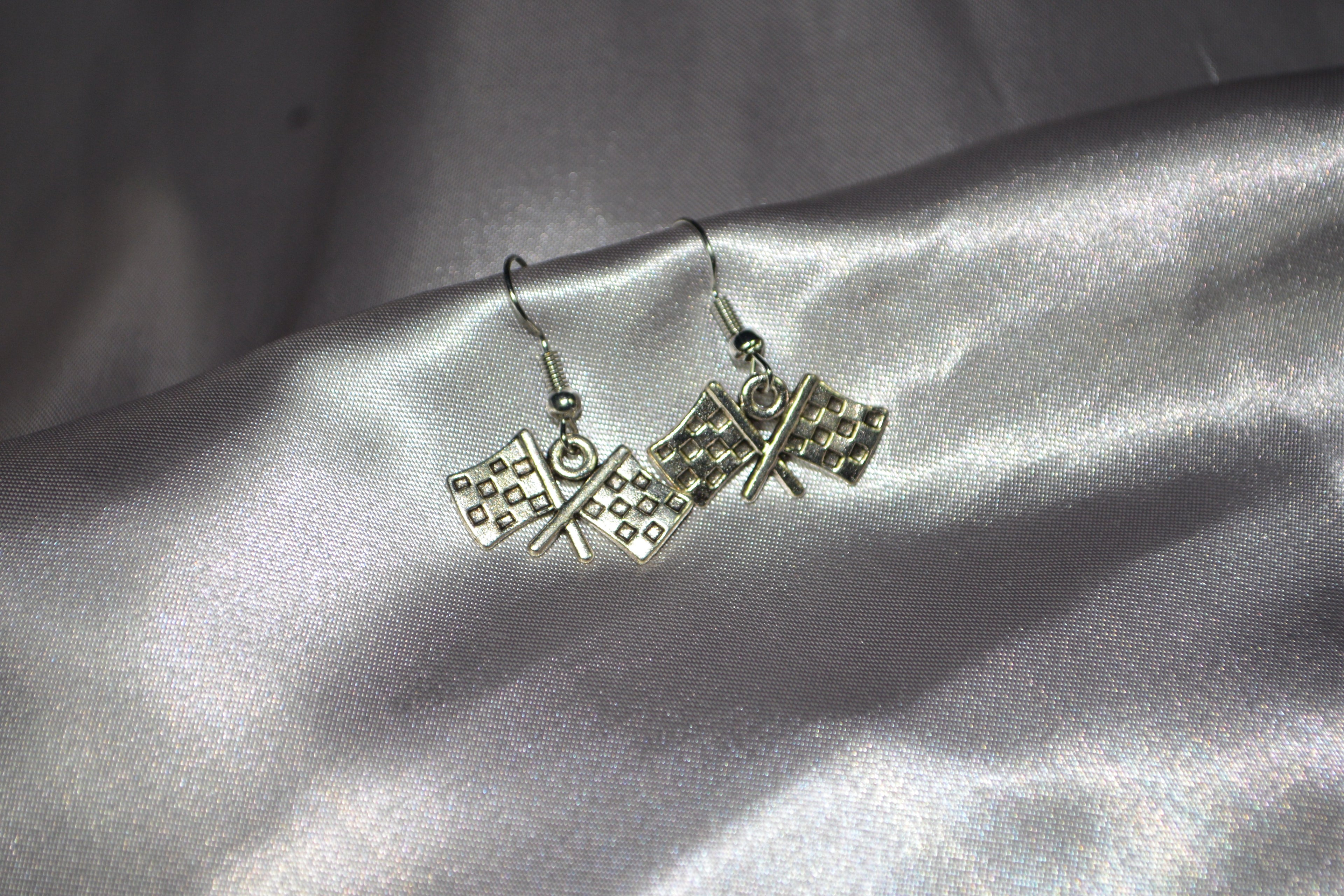 Checkered Flag Earring